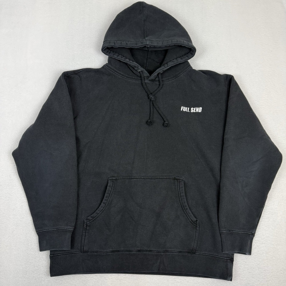 Full Send Nelk Boys Men's Large Black Pullover Hoodie Spellout Logo